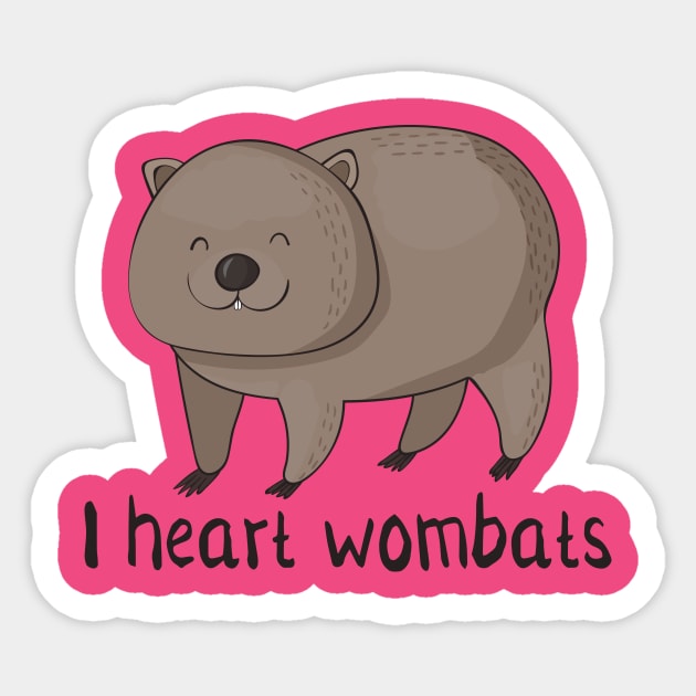 I Love Wombats- Cute Wombat Gift Sticker by Dreamy Panda Designs